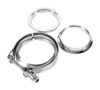 Exhaust Clamp, 3" V-Band Clamp, Turbo Exhaust Clamp Flange Clamp Kit, Stainless Steel V-Band Bolt Clamp for Turbo Downpipe