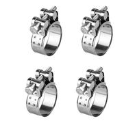 Exhaust Clamp- 4 Pack Stainless Steel 304 Adjustable Pipe Clamps - Clamping Range 29-31 mm for T-Bolt Hose, Water, and Gas Pipes - Secure Fit for Automotive and Industrial Use