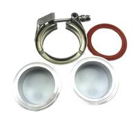 Exhaust Clamp, Bolt Hose Clamps 1.5-5.0 Inch Quick V Band Clamp Aluminum Alloy Flange with Sealing Ring for Car Exhaust Pipe Fixed Assembly(1.5inch)