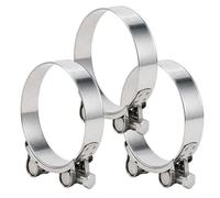 Exhaust Clamp, T Bolt Hose Clamp, Exhaust Clamps, Stainless Steel Construction, 44-47mm Diameter Range, Three-Piece Set for Secure Fastening