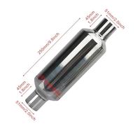 Exhaust Downpipes Car Exhaust Muffler Pipe Silver 51MM 57MM 63MM 76MM Stainless Steel For Sport Racing Modified Boost Car Exhaust Pipes(51x101x51)