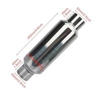 Exhaust Downpipes Car Exhaust Muffler Pipe Silver 51MM 57MM 63MM 76MM Stainless Steel For Sport Racing Modified Boost Car Exhaust Pipes(63x101x63)