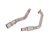 Exhaust End Silencers Motorcycle Exhaust Muffler Escape Front Link Pipe Hader Connection 51mm For Y&amaha YZF R15 R125 MT-15 V3 V4 2020-2024(SLIVER)