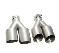 Exhaust Flex Tube 1 Pcs Universal Exhaust Tip U Type For GTI MK7 Golf7 Nozzle Double Matte Stainless Steel Car Muffler Tip Exhaust Tip System Pipe(Right in63-out89mm)
