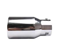 Exhaust Flex Tube Universal Bolt-On Design For 1.7-2.5" Tailpipes Adjustable 1.7"-2.5" Inlet To 4" Outlet Stainless Steel Exhaust Tip, 7.67" Long(Silver)