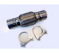 Exhaust Flexi Pipe 64mm 2.5" Clamp On Joiner Stainless Steel Downpipe Slip On Repair Section (Total Length: 350mm/14")