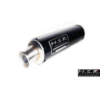 EXHAUST FULL SYSTEMS APPROVED MSR SCOOTER PIAGGIO VESPA 250 GTS 2016 2017 2018 2019 2020 CLASSIC ROUND STAINLESS STEEL BLACK GLOSSY END OF SERIES