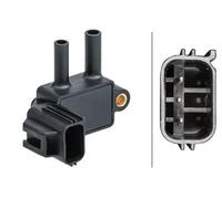 Hella Sensor 6PP 009 409-601 - Exhaust Pressure, 3-pin Connector, Bolted