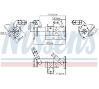 Exhaust Gas Recirculation Cooler Right Steel Fits Land Rover NISSENS 989473