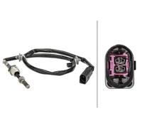 HELLA 6PT 358 181-171 Sensor, exhaust gas temperature - 2-pin connector - Bolted - Cable: 495mm - with fastening clips on the cable
