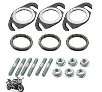 Exhaust Gasket Kit for Scooter 50cc, Complete Set with 6 Gaskets, 6 Exhaust Screws and 6 Nuts, Compatible with Yamaha and Peugeot 2T 50cc, Suitable for Repair and Maintenance