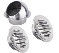 Exhaust Grille of Range Hood Wall Exhaust Port Exterior Wall Stainless Steel Air Outlet Metal Ventilation Hood Ventilation Hood with Thickened Louvers