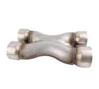 Exhaust Headers 2.25"/2.5''/3" X-Pipe In/Out Car Exhaust System Stainless Steel Exhaust Tip Adapter Connecter Four Way Exhust Pipe HLWXMDZ(3inch)