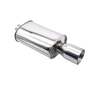 Exhaust Headers Double Inlet Outlet Car Exhaust Muffler Pipes Stainless Steel 63mm Racing Sport Mufflers Turbo Sound Boost(XH-EP051-SL)