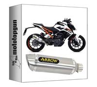 exhaust homologated arrow thunder in aluminium with steel end cap compatible with ktm duke 125 2017 2018 2019 2020 mototopgun 71860ao + 71675mi