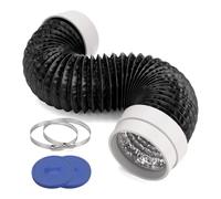 Exhaust Hose 100 mm, 5 m PVC Aluminium Pipe Flex Hose (Black)