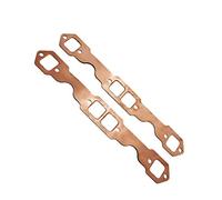 Exhaust Manifold Gasket Set - 2 PCS Square Port Copper Header Exhaust Gaskets Reusable Repair Replacement for for Chevy SB 327 305 350 383