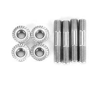 Exhaust Manifold Studs, Akozon M8 Manifold Studs 4pcs M8x1.25 42mm/1.65in T25 T28 Exhaust Manifold Stud and Nut Car Exhaust System