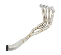 Exhaust Middle Link For BMW S1000RR 2010-2018 S1000R 2015-2018 Slip On Exhaust Full System Header Link Pipe 60mm Motorbike Exhaust End Silencers Exhaust Mid Link Pipe(Silver)