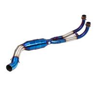 Exhaust Middle Link For YAMAHA TMAX530 Tmax 500 2017-2021 Motorcycle Exhaust System Escape Pipe Modified Front Middle Link Pipe Slip On Muffler Section Mid Pipe(Blue)