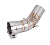 Exhaust Middle Pipe,KIMISS 51mm Motorcycle Exhaust Middle Link Pipe Stainless Steel Motorcycle Mid Pipe Link Connect for Z900 2017-2018