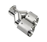 Exhaust Muffler 1 PC Car Accessories Dual Frosted Stainless Steel Cars Exhaust Tip Double End Pipe Modification Muffler Car Exhaust Tail Throat(Equal in60-out101mm)