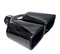 Exhaust Muffler 1 PCS Stainless Steel Muffler Tip System Pipe Universal Square Double Outlet Exhaust Tip Car Accessories Inlet 60mm Car Silencers(Titanium black)