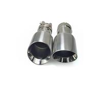 Exhaust Muffler 1 Piece 304 Stainless Steel Universal Exhaust End Chrome Pipe Car Exhaust Tip Car Exhaust Tail Throat(Inlet60 outlet101mm)
