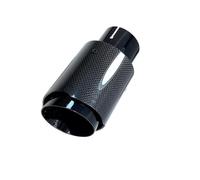 Exhaust Muffler 1 Piece Car Universal Modiflcation Stainless Steel Single Exhaust Pipe Glossy Black Cover Muffler Tip Car Turbocharger(ID 73mm-OD 89mm)