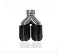 Exhaust Muffler 1Pcs 2.5"Inlet 63mm Double Exhaust Tip Carbon Car Exhaust Pipe Rear Tip 3.5" Outlet(GlossyBlue)