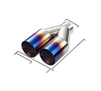 Exhaust Muffler 1PCS Stainless Car Exhaust Pipe 51mm 60mm Inlet Muffler Tip 3 Inch Straight Cut Outlet Tail Throat(L1EM20111h-Lef)