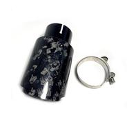 Exhaust Muffler 1Piece Car Forged Carbon Muffler Tip Exhaust Universal Straight Stainless Black Exhaust Mufflers Nozzle Car Turbocharger(ID 60mm-OD 76mm)