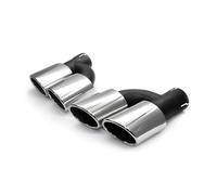 Exhaust Muffler For A4 A5 A6 A7 Exhaust Pipe Tailpipe Modification Upgrade S4 S5 S6 S7 Dual Outlet Tailpipe Silencer Car Exhaust Tail Throat(Silver)