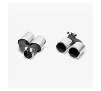 Exhaust Muffler For A4 A5 A6 A7 Up To S4 S5 S6 S7 Four Outlet/set Stainless Steel Car Rear Exhaust Pipe Muffler Tip Tailpipe Car Turbocharger(Silver)