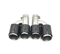 Exhaust Muffler For BMW For Benz Car Carbon Glossy Muffler Tip H Shape Double Exit Universal Exhaust Pipe Mufflers Car Turbocharger(ID 83mm-OD 101mm)