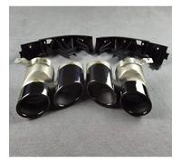Exhaust Muffler For Q8 Sport Style Change SQ8 Diffuser 2020+ Black Exhaust Pipe Nozzles Tailpipes Silver Car Rear Muffler Tip Tails(Black)