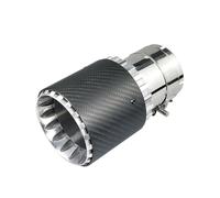 Exhaust Muffler For VW For Golf Carbon Fiber Tail Throat Car Exhaust Nozzle Modified Tail Mouth Bullet Silver 1Pair Modified Car Exhaust Tail Throat(2 Pcs inlet63 out89)