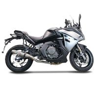 Gpr Exhaust Systems Deeptone Inox Cf Moto 650 Gt 2022-2024 E5 Round Not Homologated Slip On Muffler Silver Not Homologated