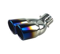 Exhaust Muffler Motorcycle 63mm Car Inlet Double-Barrel Rear Exhaust Tip Tail Pipe Muffler Black Titanium Outlet Stainless Steel Exhaust Pipe