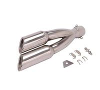 Exhaust Muffler Motorcycle Double Hole Exhaust Pipe Exhaust Muffler Silencer For Kawasaki For Ninja 250 Left Right Exhaust Muffler Pipe DB Killer Exhaust Pipe(Silver,Right)