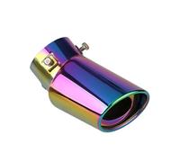 Exhaust Muffler Pipe 1PCS 2.5" Inlet Car Auto Exhaust Muffler Tip Pipe Stainless Steel Chrome Trim Rear Tail Throat For Most Cars Car Exhaust Tailpipe(Neon chromeBent)