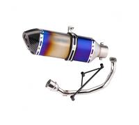 Exhaust Muffler Silencer For GY6 For Engine Front Exhaust For Pipe Small Hexagon RS100 For Yamaha For Ghost For Fire For Fuxi(Double half blue)