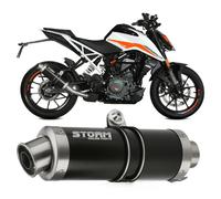 Exhaust Muffler Storm By Mivv Gp Black Steel Black KTM DUKE 125 2021 > 2023