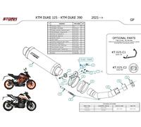 Exhaust Muffler Storm By Mivv Gp Stainless Steel KTM DUKE 1252021 > 2022