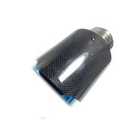 Exhaust Muffler Tail Pipe 1 Piece Car Modification Single Exhaust Tip Pipe Glossy Black Carbon Fiber Muffler Tailpipe Exhaust Nozzle Universal