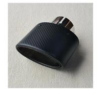 Exhaust Muffler Tail Pipe 1 Piece Car Oval Exhaust Tips Silver Pipe Tail End Universal Modification Muffler Tailpipe Matte Carbon Fiber Accessories