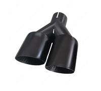 Exhaust Muffler Tail Pipe 1 Piece Exhaust Tip Matte Black Stainless Double Outlet Universal Car Modify Muffler Pipe Nozzle Decoration Tailpipe