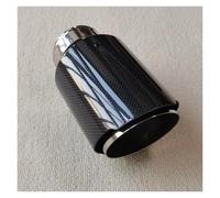 Exhaust Muffler Tail Pipe 1Piece Car Single Exhaust Tip Glossy Carbon Fiber Pipe Universal Silver Stainless Steel Tail End Muffler Tailpipe