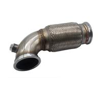 Exhaust Muffler Tail Pipe 90 Degree W/Flex Bellow+O2 Pipe Stainle 2.5" V-Band Downpipe Low Profile