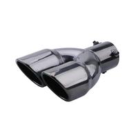 Exhaust Muffler Tail Pipe Universal 63mm Car Inlet Double Rear Exhaust Tip Tail Pipe Muffler Thicken Muffler Chrome Round Stainless Steel